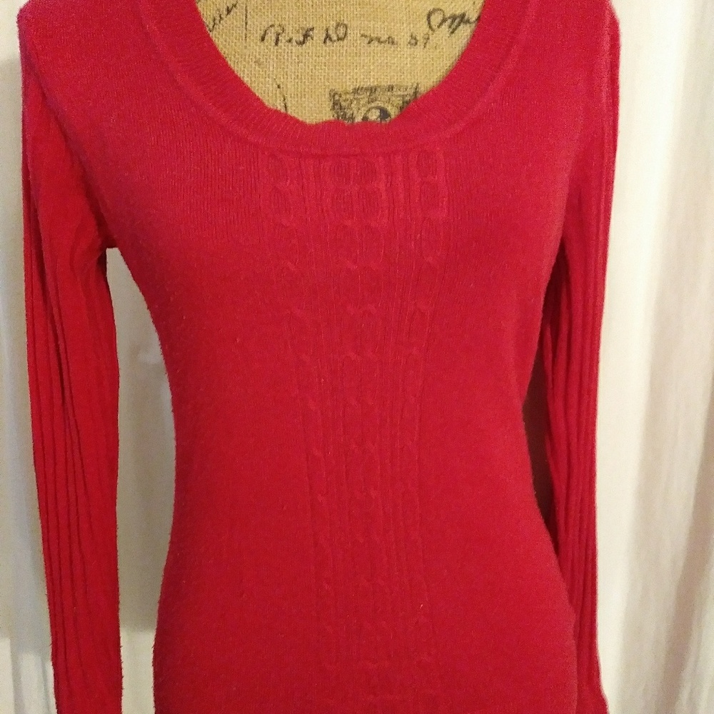 White Stag Long Sleeve Red Sweater Soft